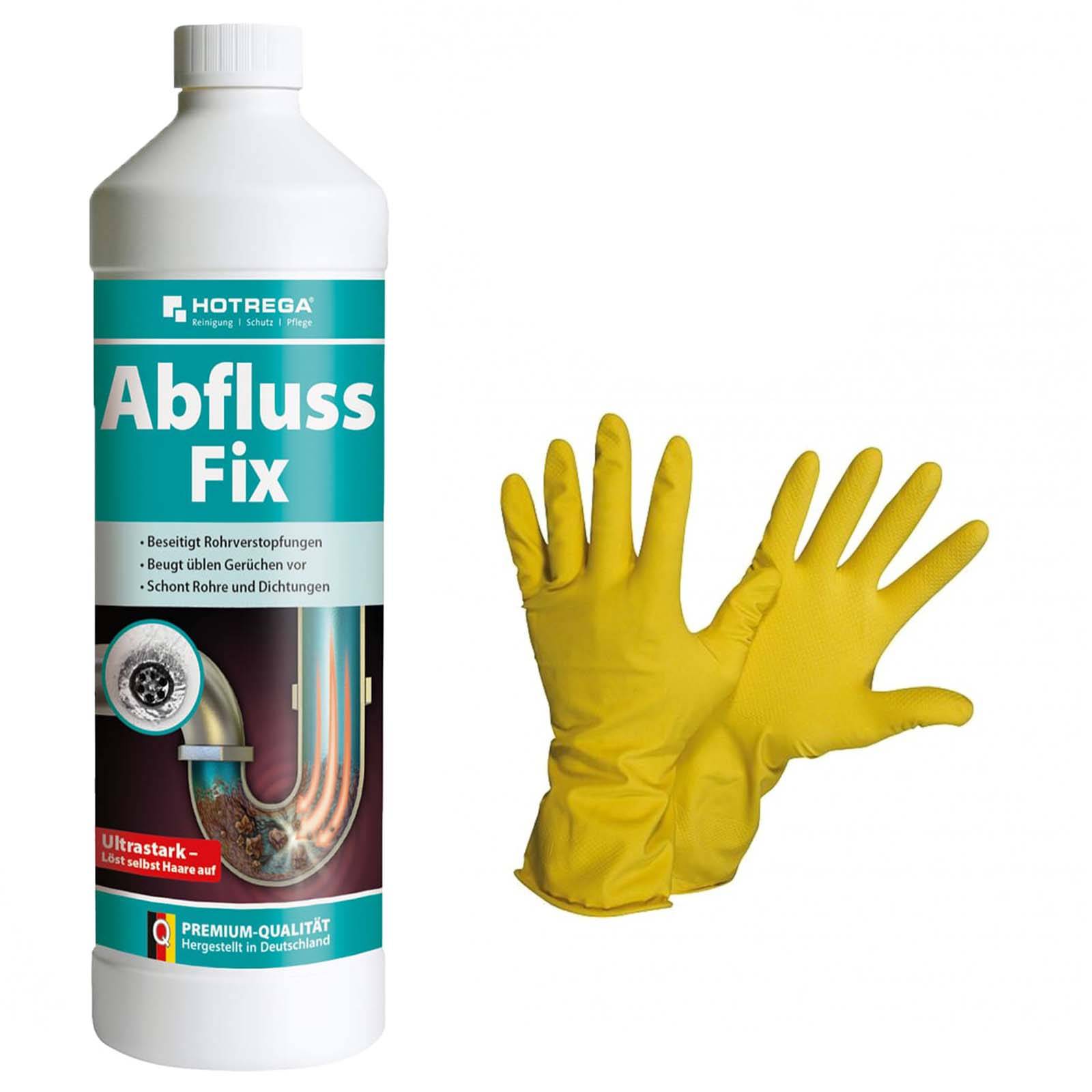 HOTREGA Abfluss Fix 1L Konzentrat inkl. Handschuhe