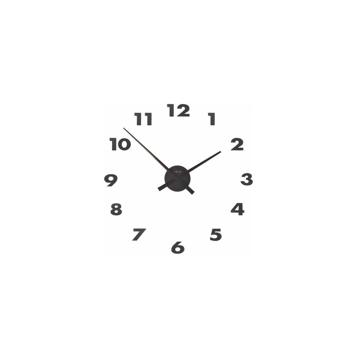 3074ZW - Wanduhr "Small Hands", Aluminium, Schwarz, 48 x 3 cm