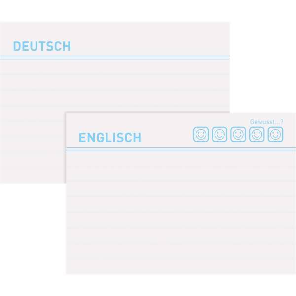 Karteikarten / Vokabelkarten A8 liniert 200g/qm weiß VE=100 Stück
