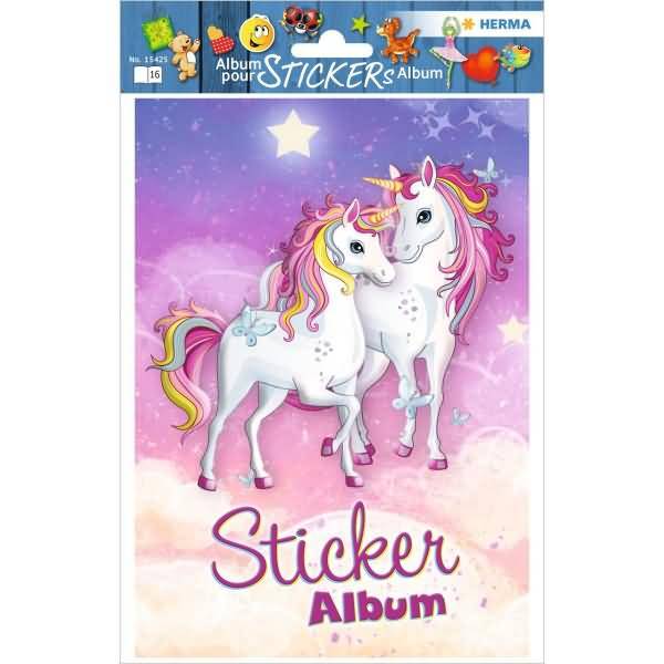 Sticker Sammelalbum für Kids A5 Einhorn -Best Friends- (16 Seiten blanko)