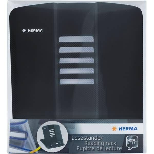 HERMA 19972, Leseständer, aus Metall, schwarz, in 5 Stufen verstellbar, 4 Antirutsch-Noppen