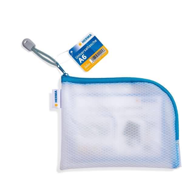 Universaltasche A6 19x14cm transparent/blau