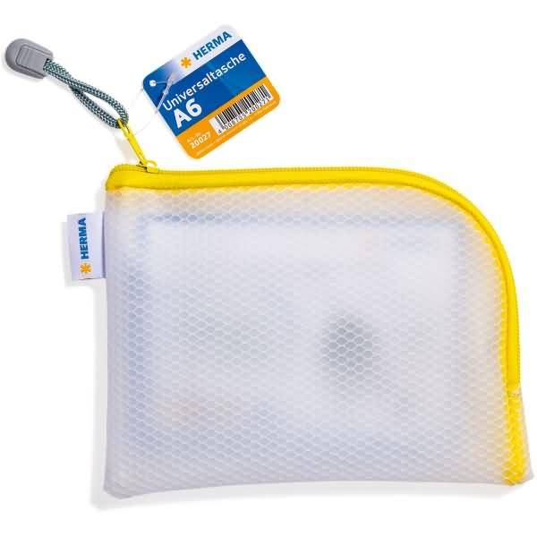 Universaltasche A6 19x14cm transparent/gelb
