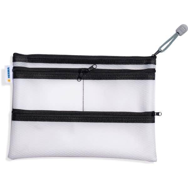 HERMA 20295, Multibag, Dokumententasche A5, in schwarz, 26 x 20 cm, 4 separate Taschen, Reißverschluß