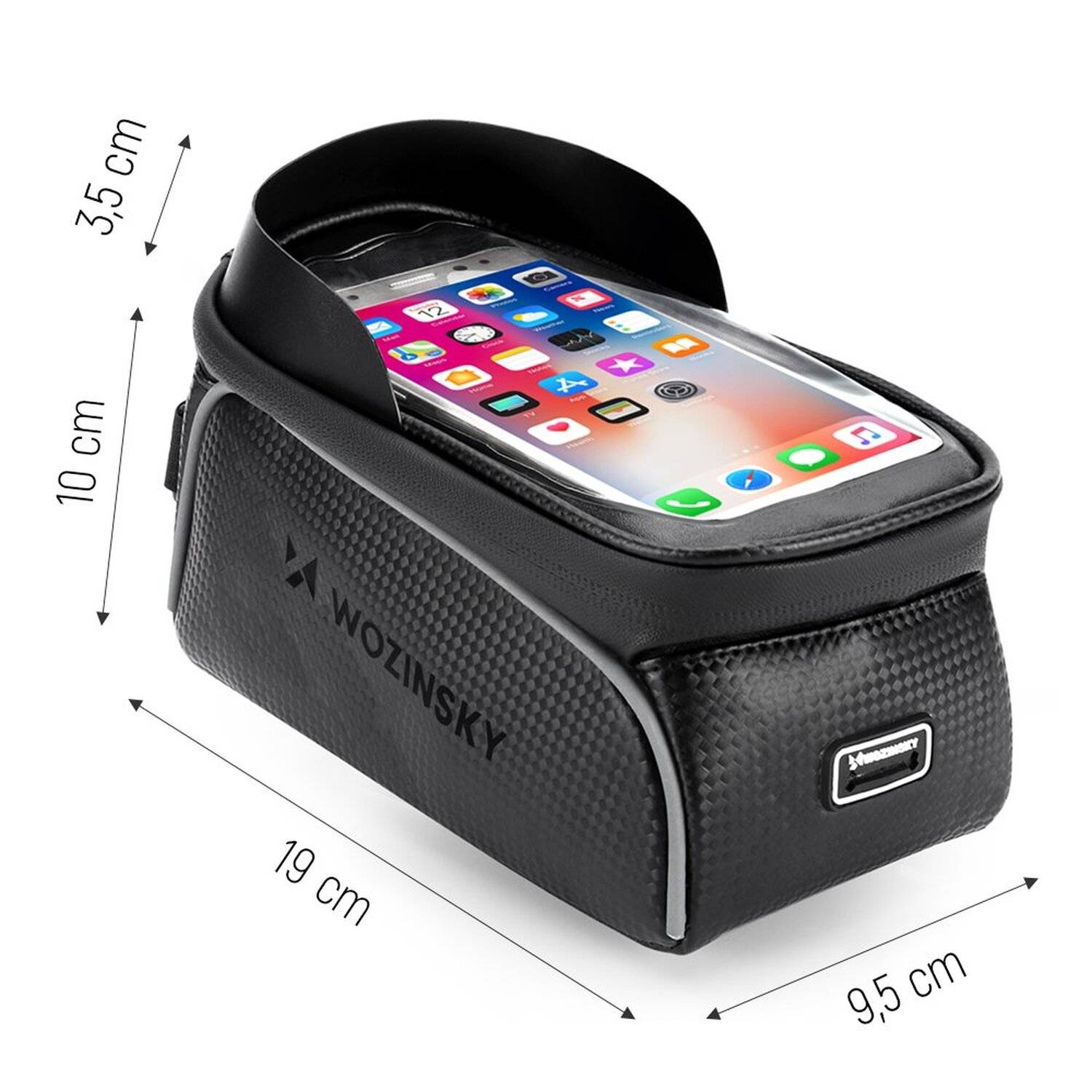 WOZINSKY Fahrradtasche Rahmentasche Wasserdichte Tasche für Fahrrad, Mountainbike, Ebike, MTB, Rennradtasche, Fahrrad Handytasche Rahmen 2 L