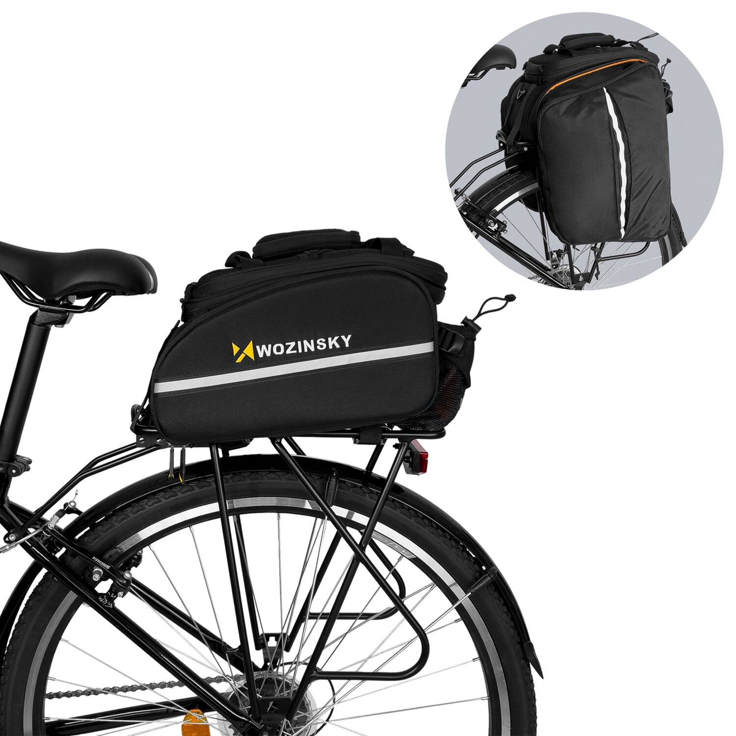 WOZINSKY Fahrradtasche Gepäckträgertasche, Wasserdichte Reisetasche für Fahrrad, Mountainbike, Ebike, MTB, 35 L