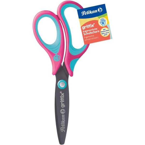 Schulschere griffix LovelyPink Rechtshänder Rund 14cm