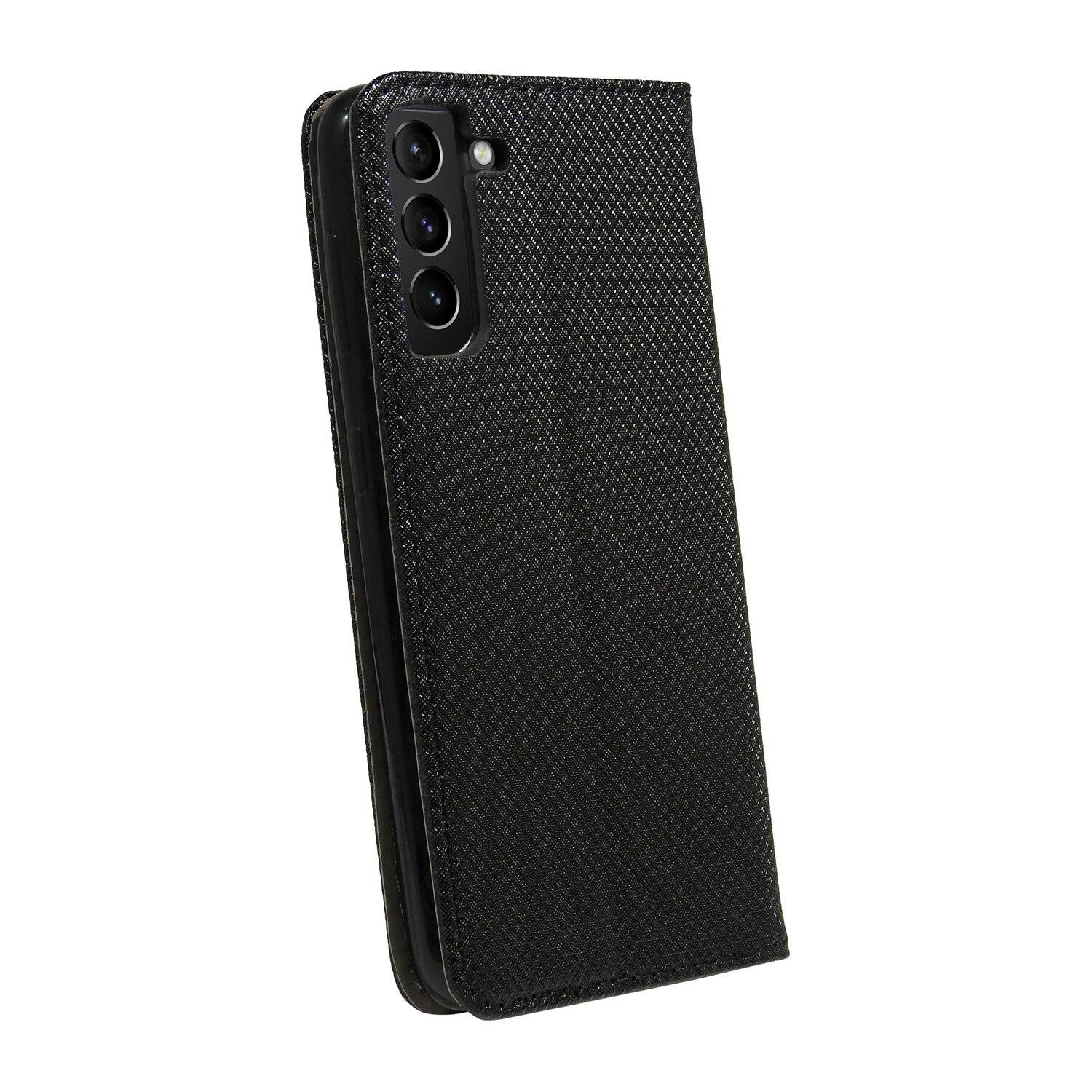 Buch Tasche "Smart" für SAMSUNG GALAXY S22 Plus (SM-906B) Handy Hülle Schutzhülle mit Standfunktion, Kartenfach Schwarz