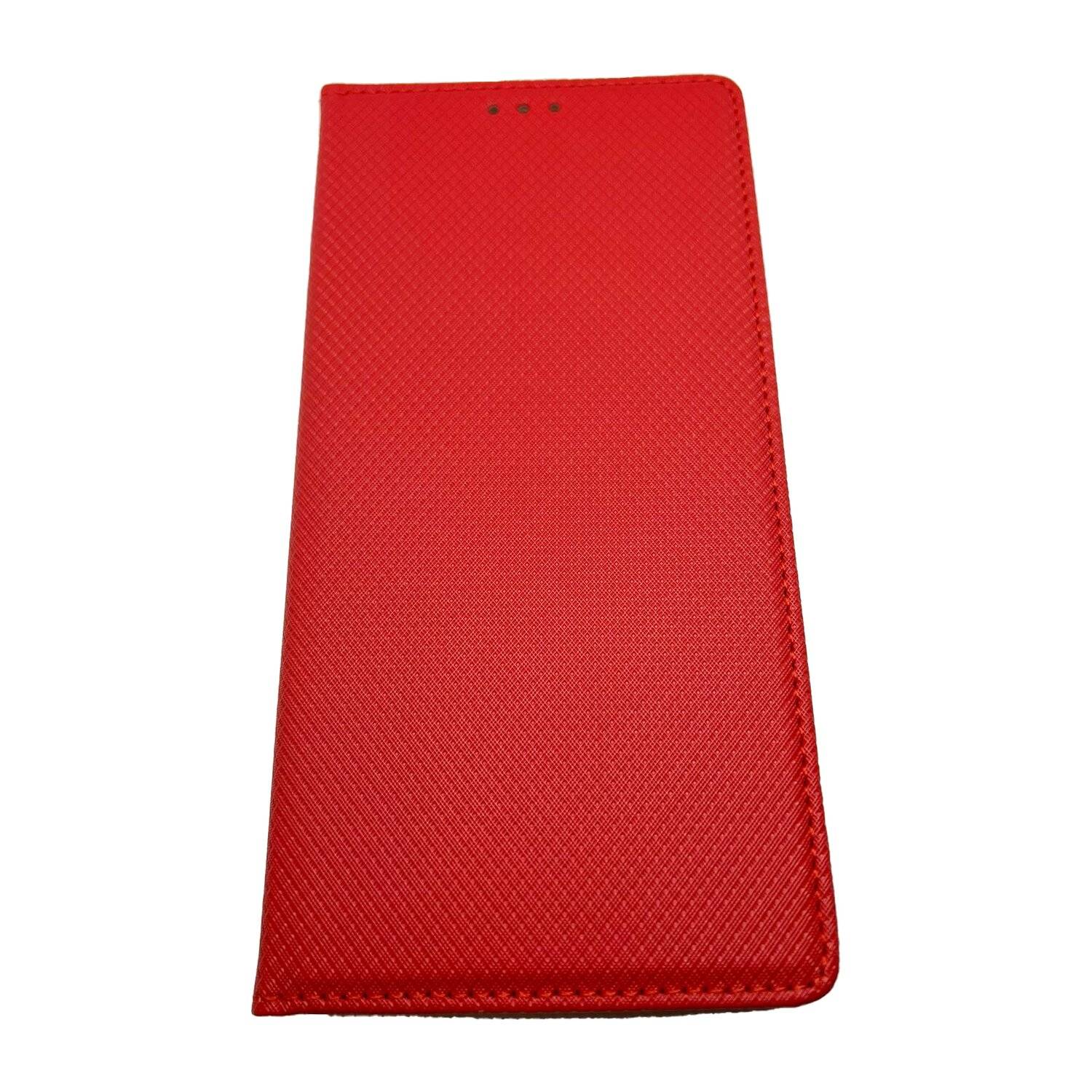 Buch Tasche "Smart" für SAMSUNG GALAXY S22 ULTRA (SM-908B) Handy Hülle Schutzhülle mit Standfunktion, Kartenfach Rot