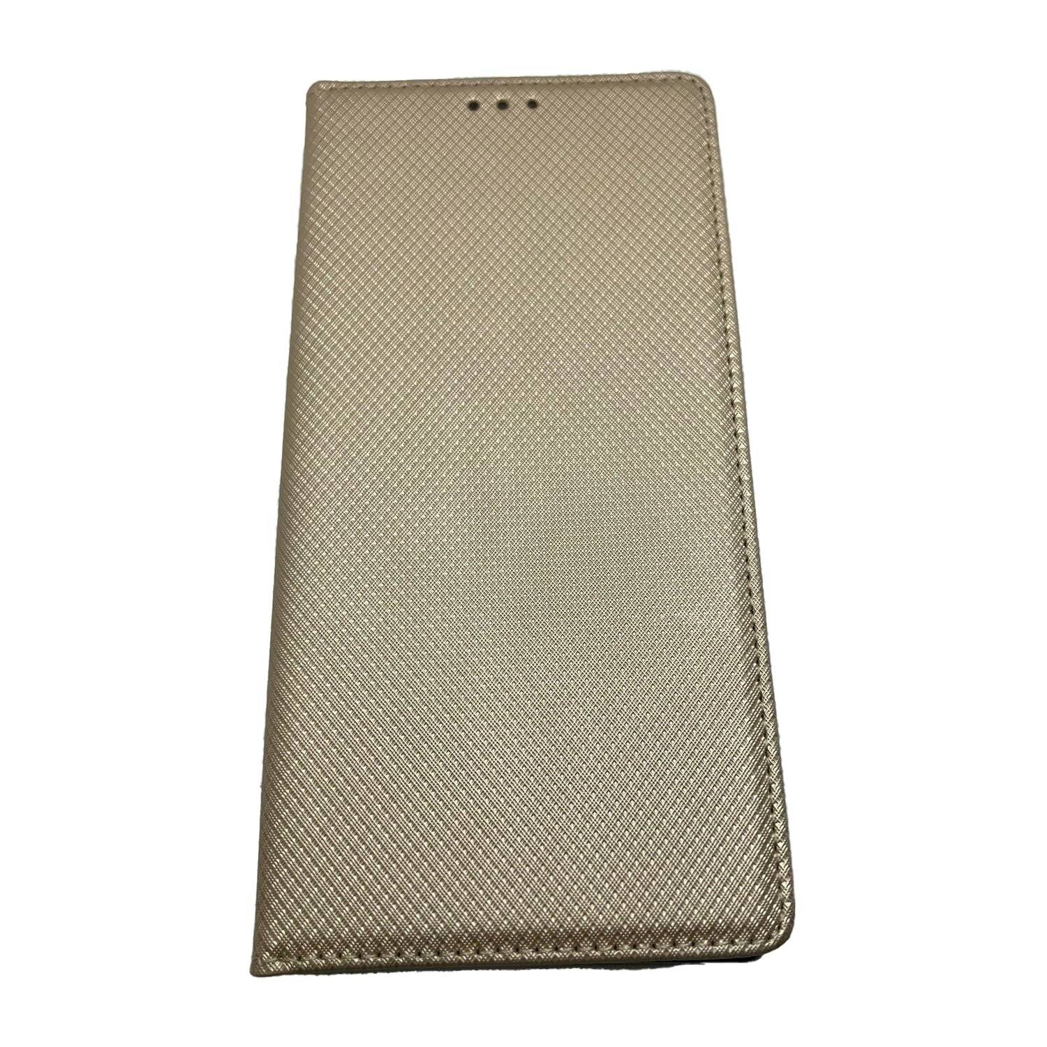 Buch Tasche "Smart" für SAMSUNG GALAXY S22 ULTRA (SM-908B) Handy Hülle Schutzhülle mit Standfunktion, Kartenfach Gold