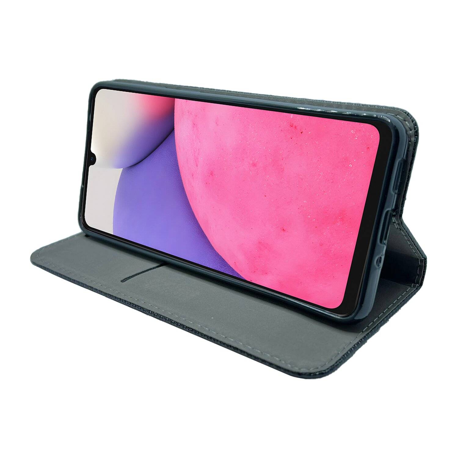 Buch Tasche "Smart" für SAMSUNG GALAXY A33 5G Handy Hülle Etui Schutzhülle mit Standfunktion, Kartenfach Schwarz