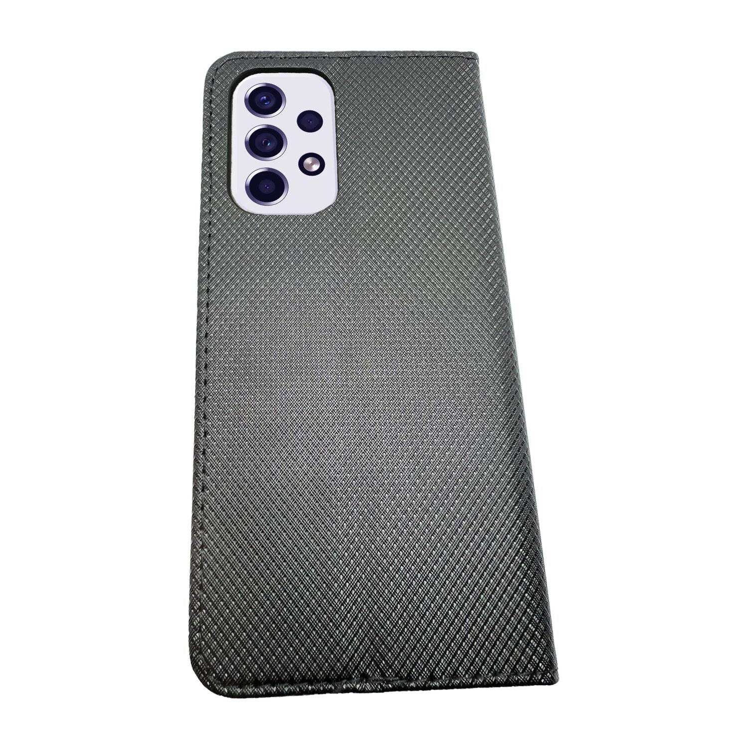 Buch Tasche "Smart" für SAMSUNG GALAXY A33 5G Handy Hülle Etui Schutzhülle mit Standfunktion, Kartenfach Schwarz