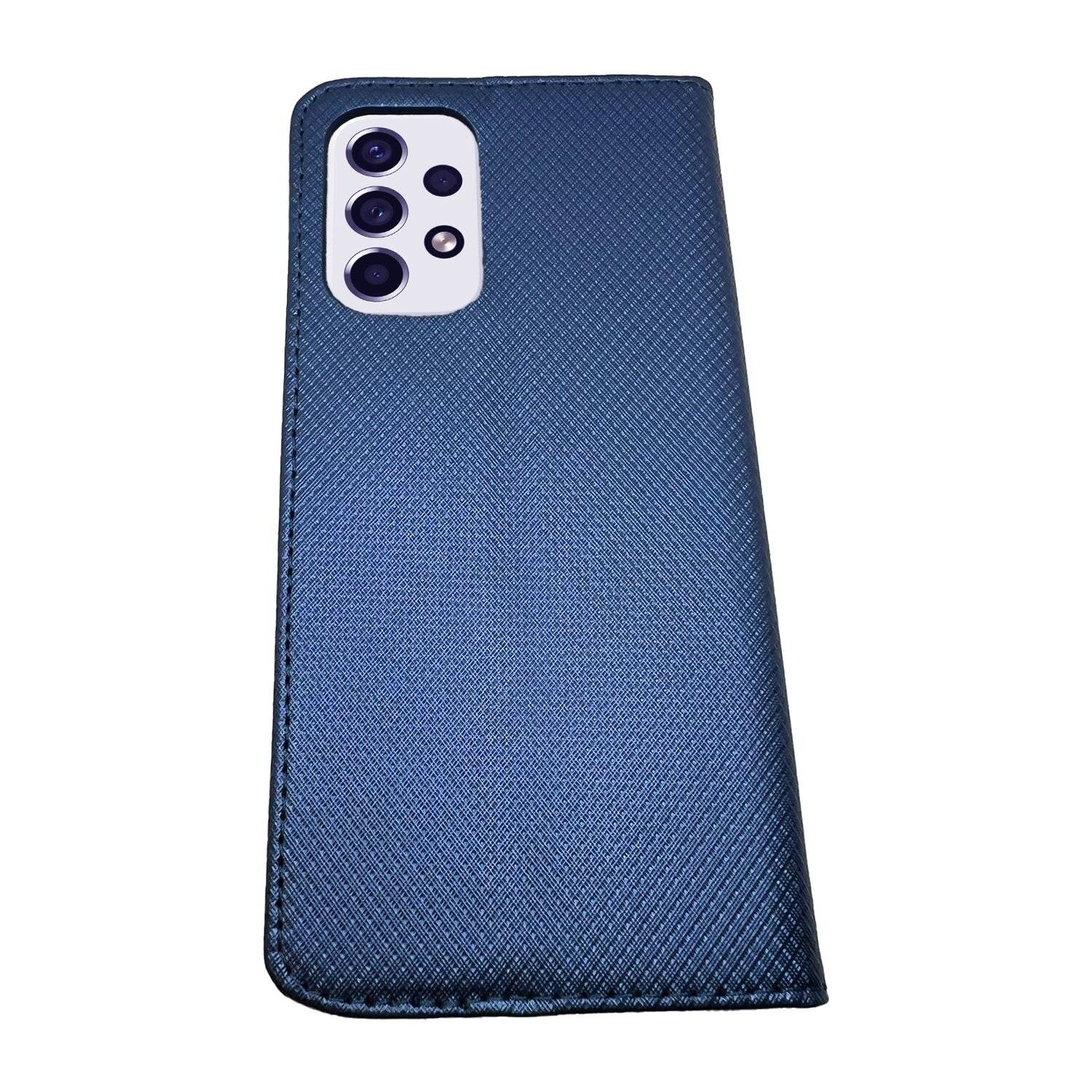 Buch Tasche "Smart" für SAMSUNG GALAXY A33 5G Handy Hülle Etui Schutzhülle mit Standfunktion, Kartenfach Blau