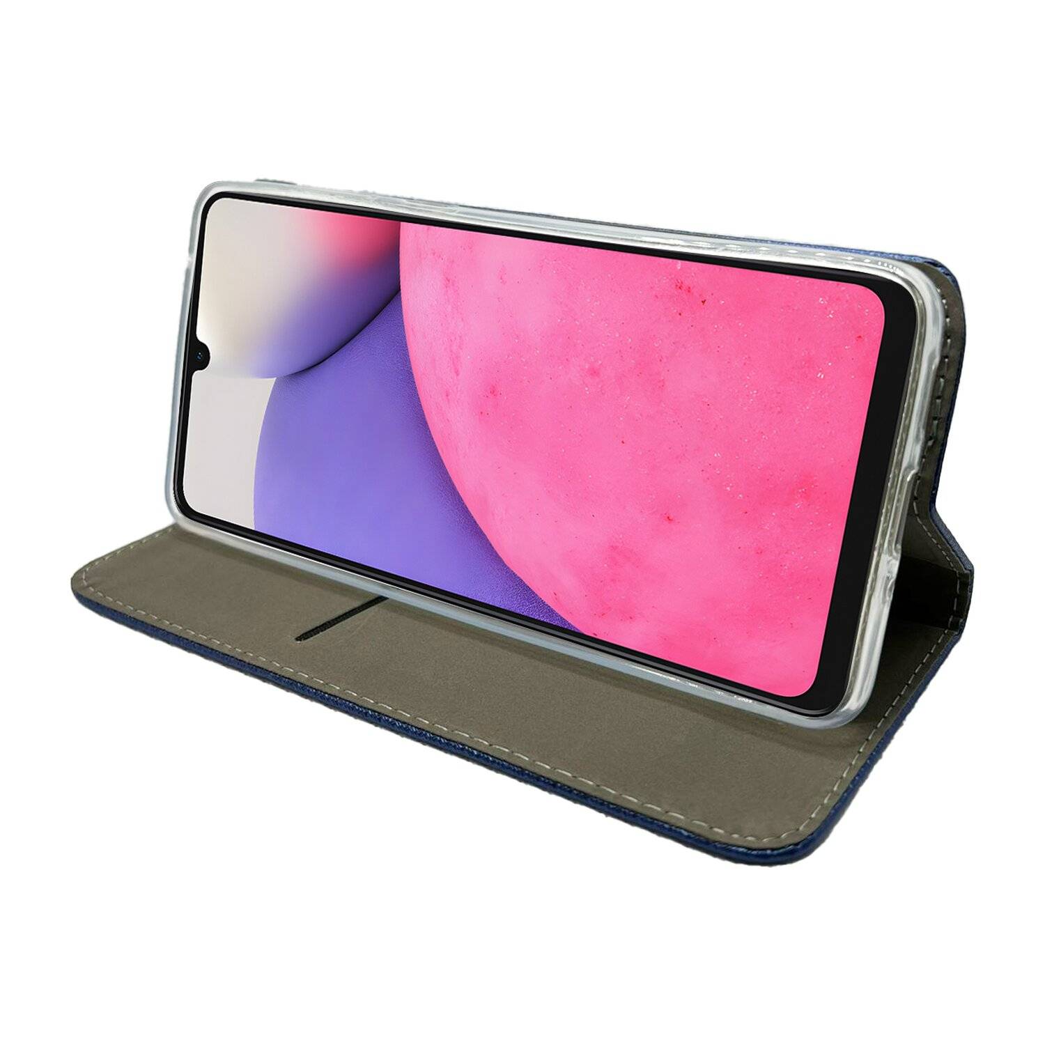 Buch Tasche "Smart" für SAMSUNG GALAXY A33 5G Handy Hülle Etui Schutzhülle mit Standfunktion, Kartenfach Blau