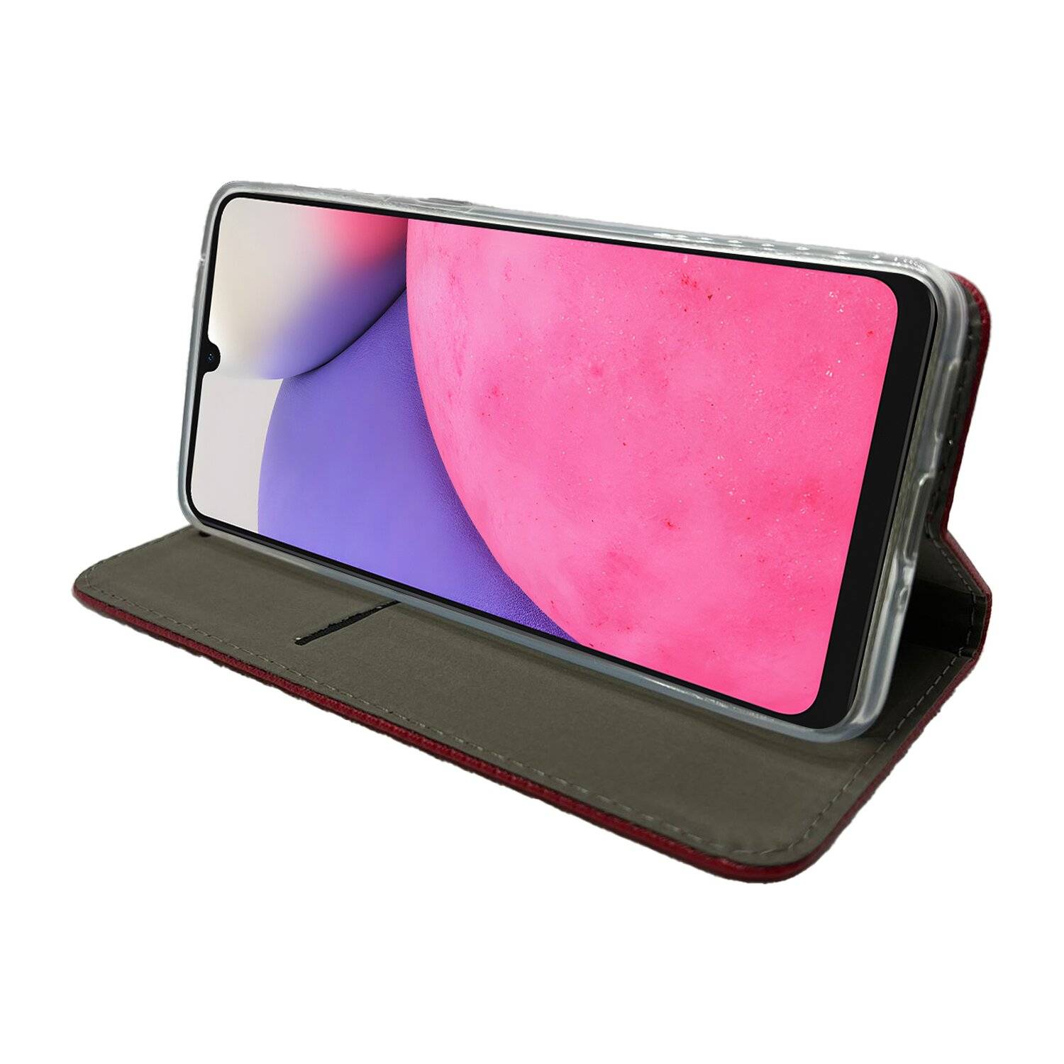 Buch Tasche "Smart" für SAMSUNG GALAXY A33 5G Handy Hülle Etui Schutzhülle mit Standfunktion, Kartenfach Rot