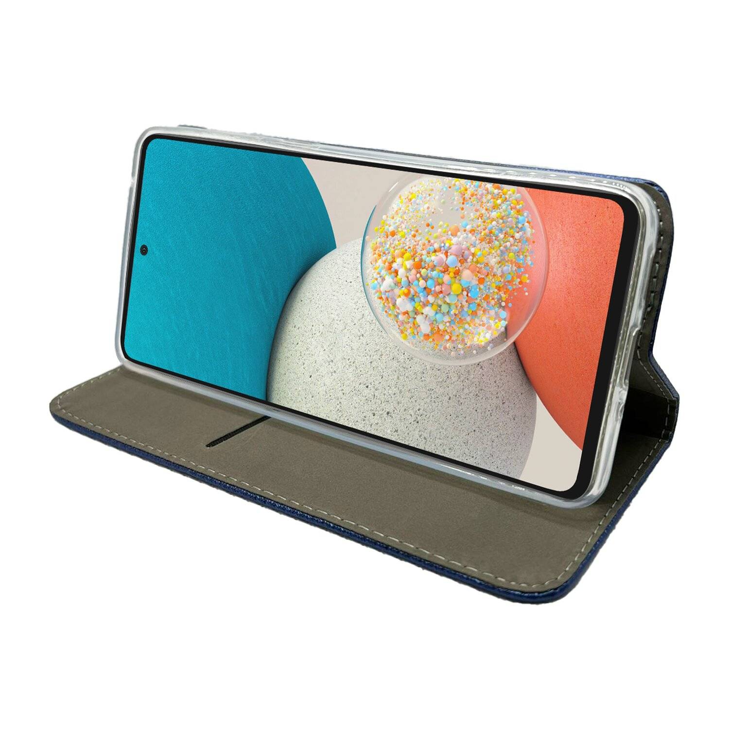 Buch Tasche "Smart" für SAMSUNG GALAXY A53 5G Handy Hülle Etui Schutzhülle mit Standfunktion, Kartenfach Blau