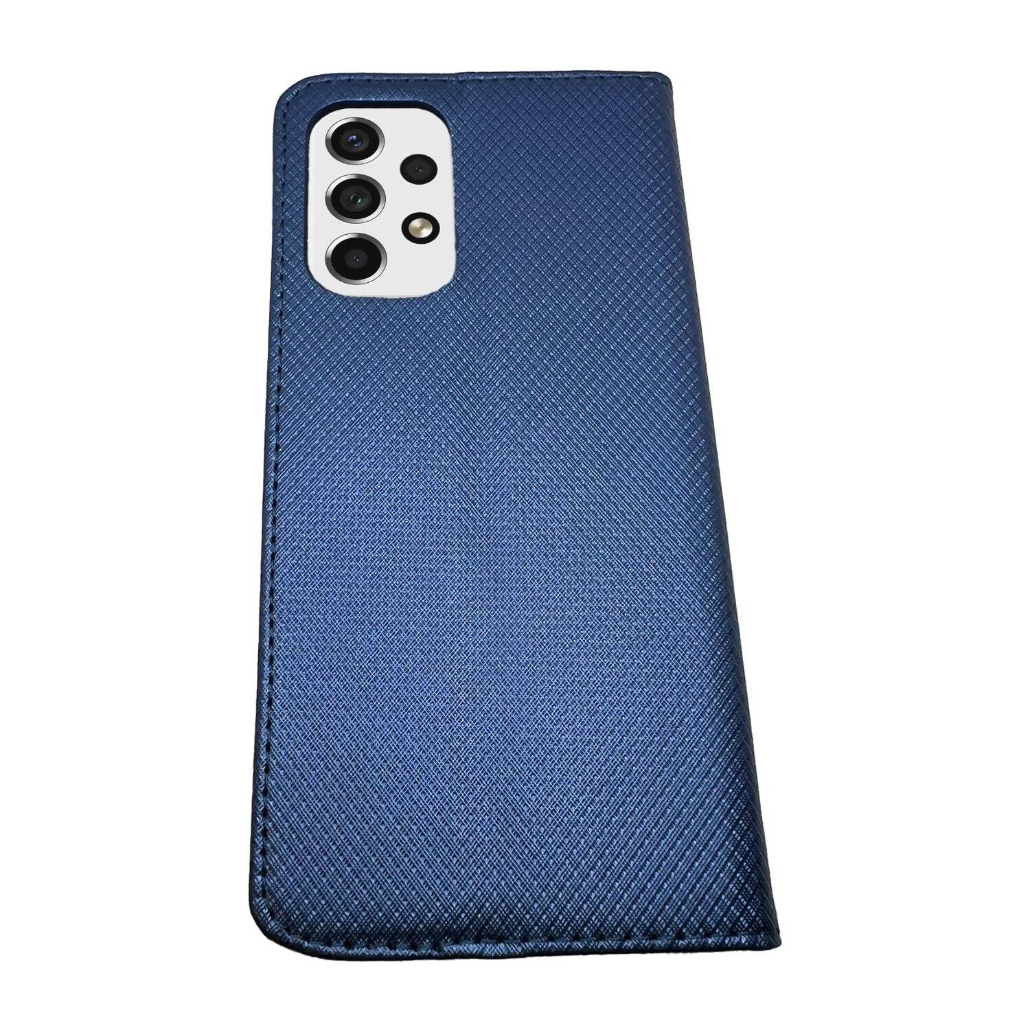 Buch Tasche "Smart" für SAMSUNG GALAXY A53 5G Handy Hülle Etui Schutzhülle mit Standfunktion, Kartenfach Blau