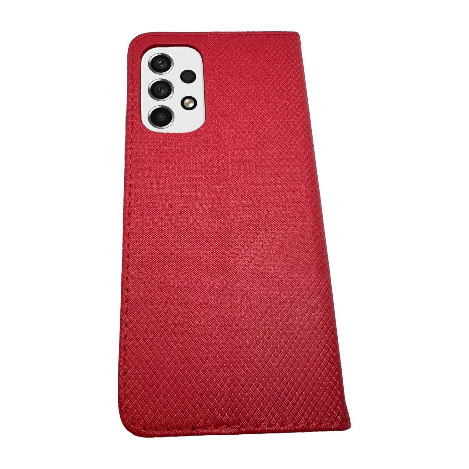 Buch Tasche "Smart" für SAMSUNG GALAXY A53 5G Handy Hülle Etui Schutzhülle mit Standfunktion, Kartenfach Rot