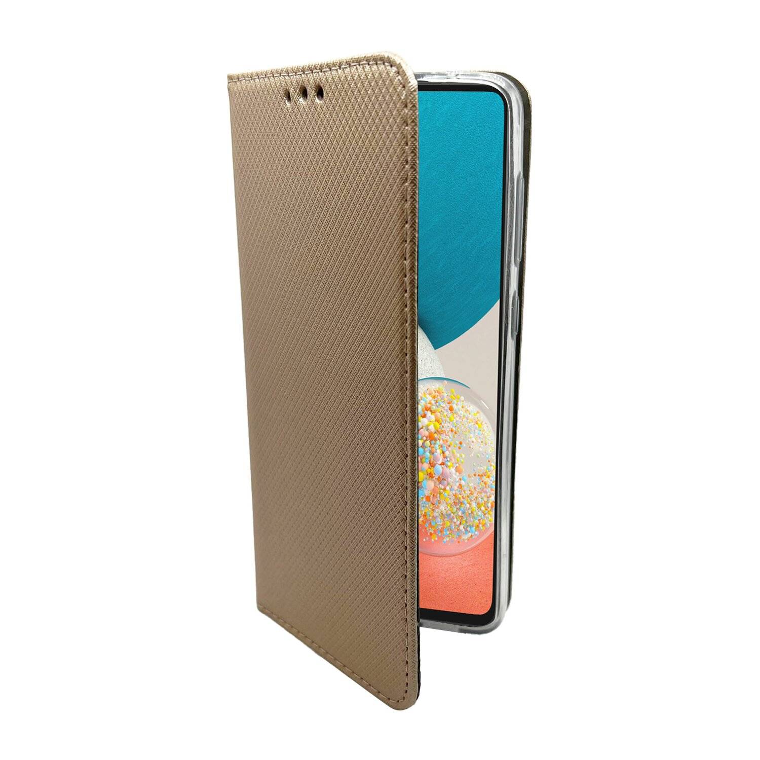 Buch Tasche "Smart" für SAMSUNG GALAXY A53 5G Handy Hülle Etui Schutzhülle mit Standfunktion, Kartenfach Gold