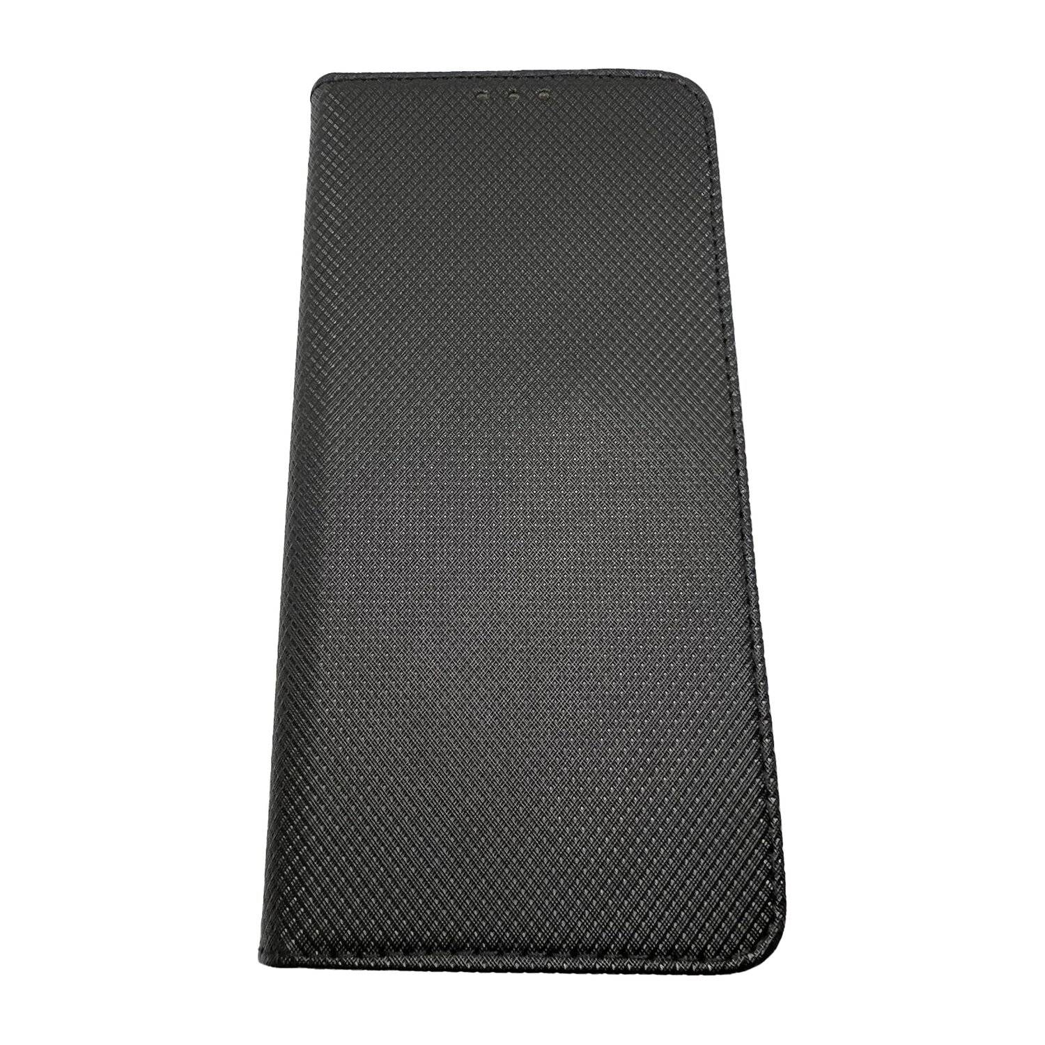 Elegante Buch-Tasche Hülle Smart Magnet für MOTOROLA MOTO E30 Leder Optik Wallet Book-Style Cover Schale Schwarz