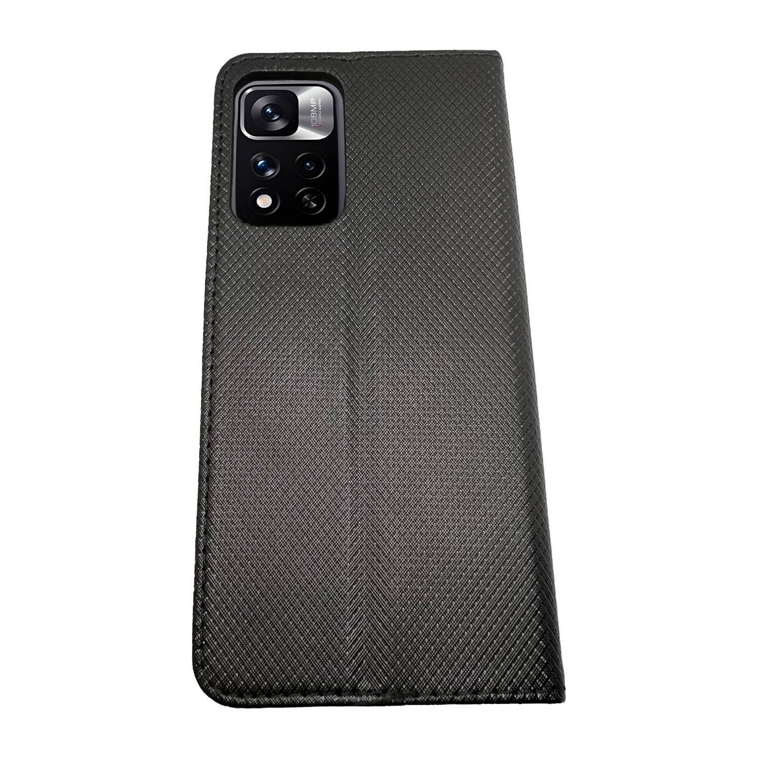 Buch Tasche "Smart" für XIAOMI REDMI NOTE 11 PRO 5G Handy Hülle Etui Schutzhülle mit Standfunktion, Kartenfach Schwarz