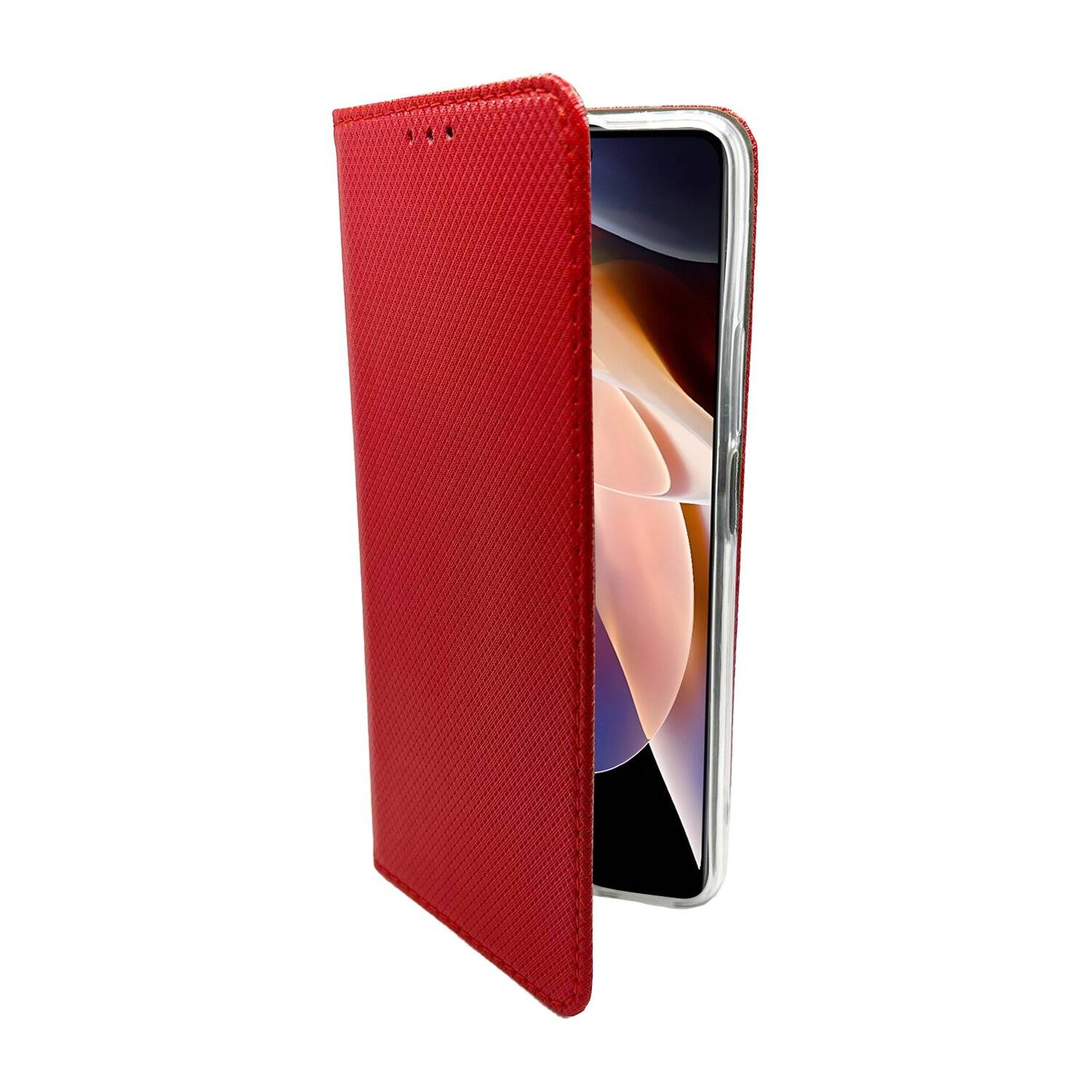 Buch Tasche "Smart" für XIAOMI REDMI NOTE 11 PRO 5G Handy Hülle Etui Schutzhülle mit Standfunktion, Kartenfach Rot