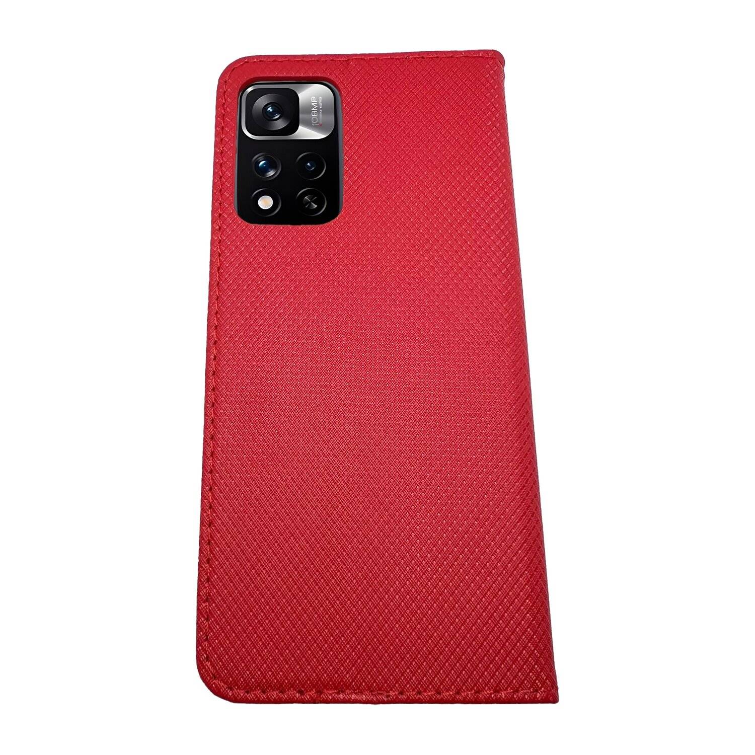 Buch Tasche "Smart" für XIAOMI REDMI NOTE 11 PRO 5G Handy Hülle Etui Schutzhülle mit Standfunktion, Kartenfach Rot