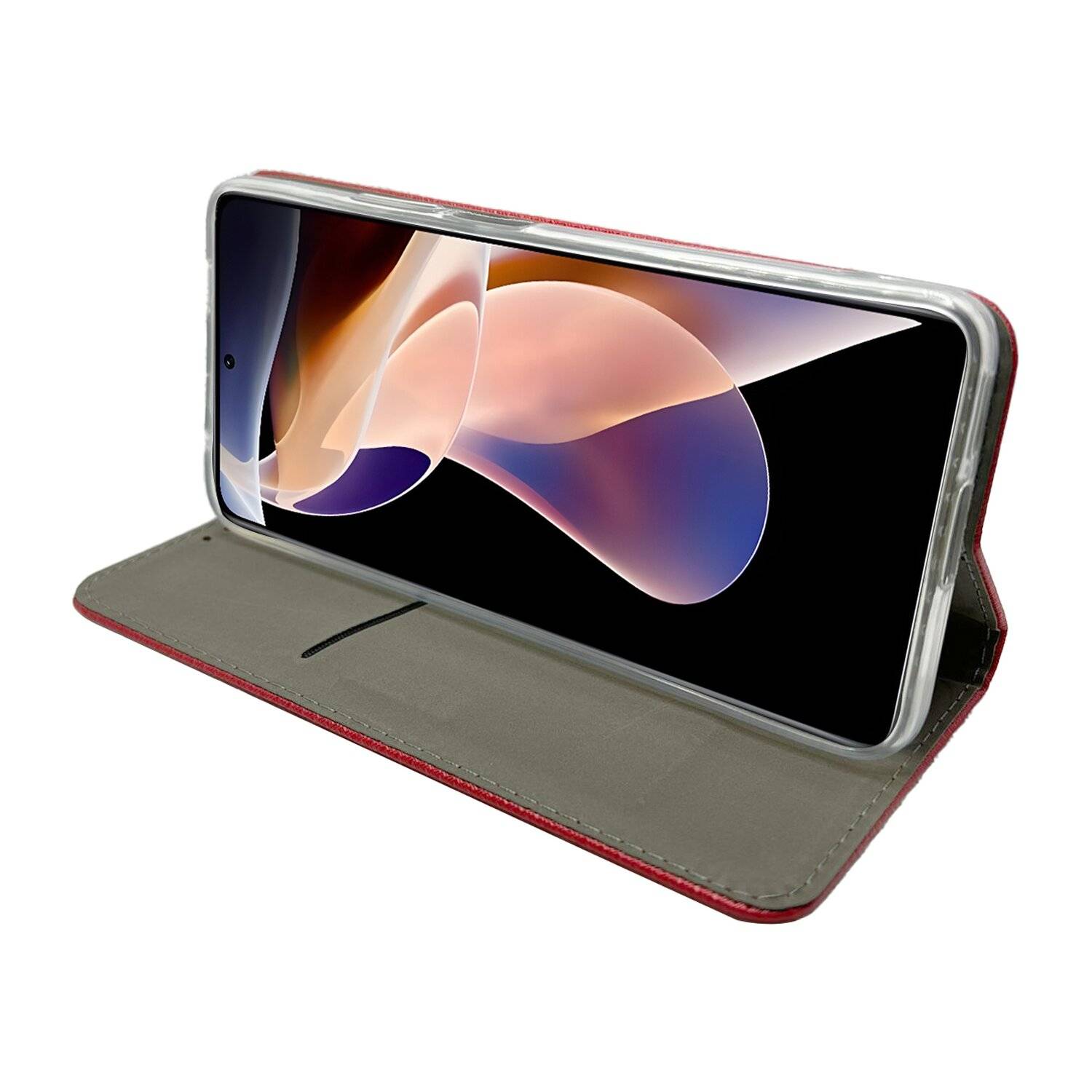 Buch Tasche "Smart" für XIAOMI REDMI NOTE 11 PRO 5G Handy Hülle Etui Schutzhülle mit Standfunktion, Kartenfach Rot