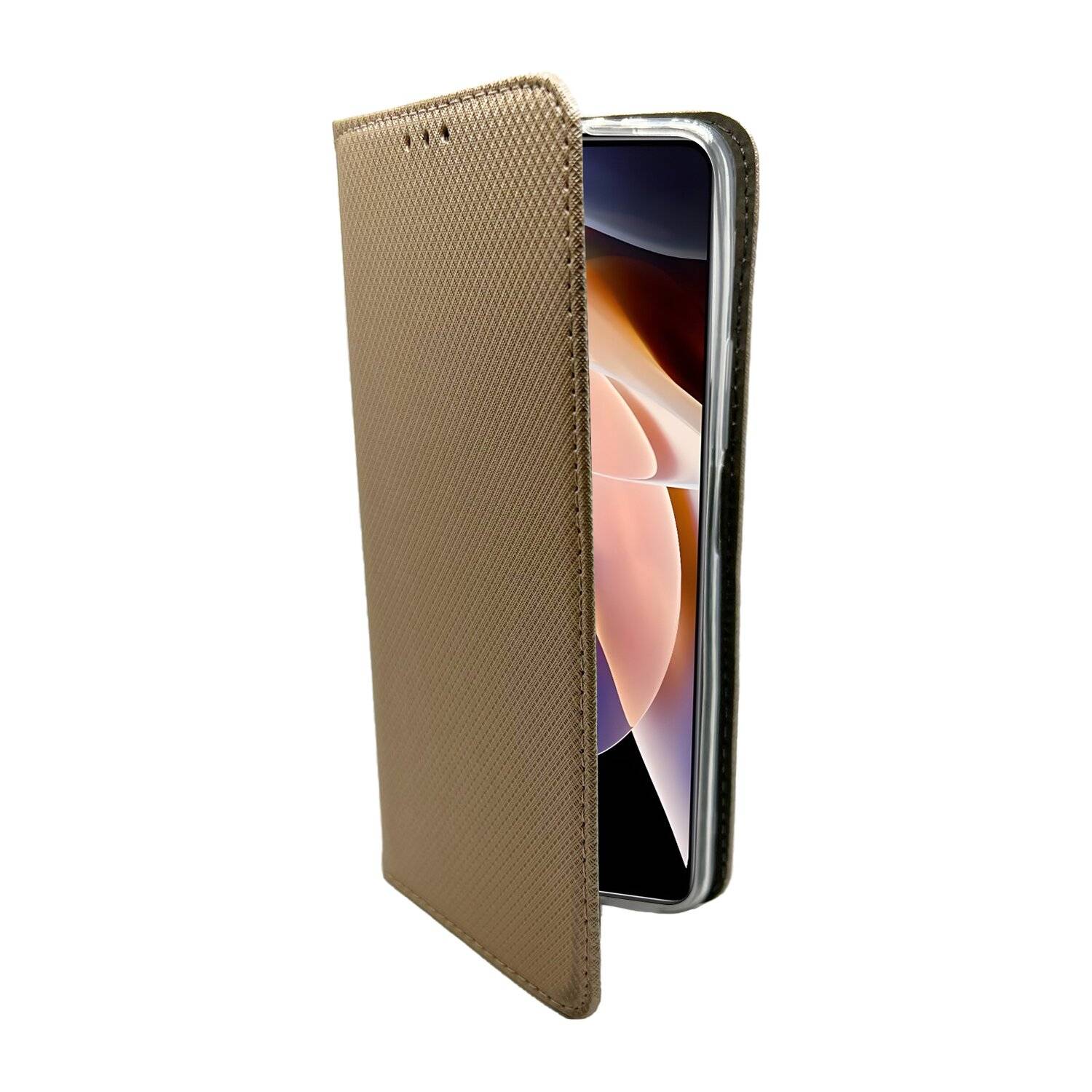 Buch Tasche "Smart" für XIAOMI REDMI NOTE 11 PRO 5G Handy Hülle Etui Schutzhülle mit Standfunktion, Kartenfach Gold