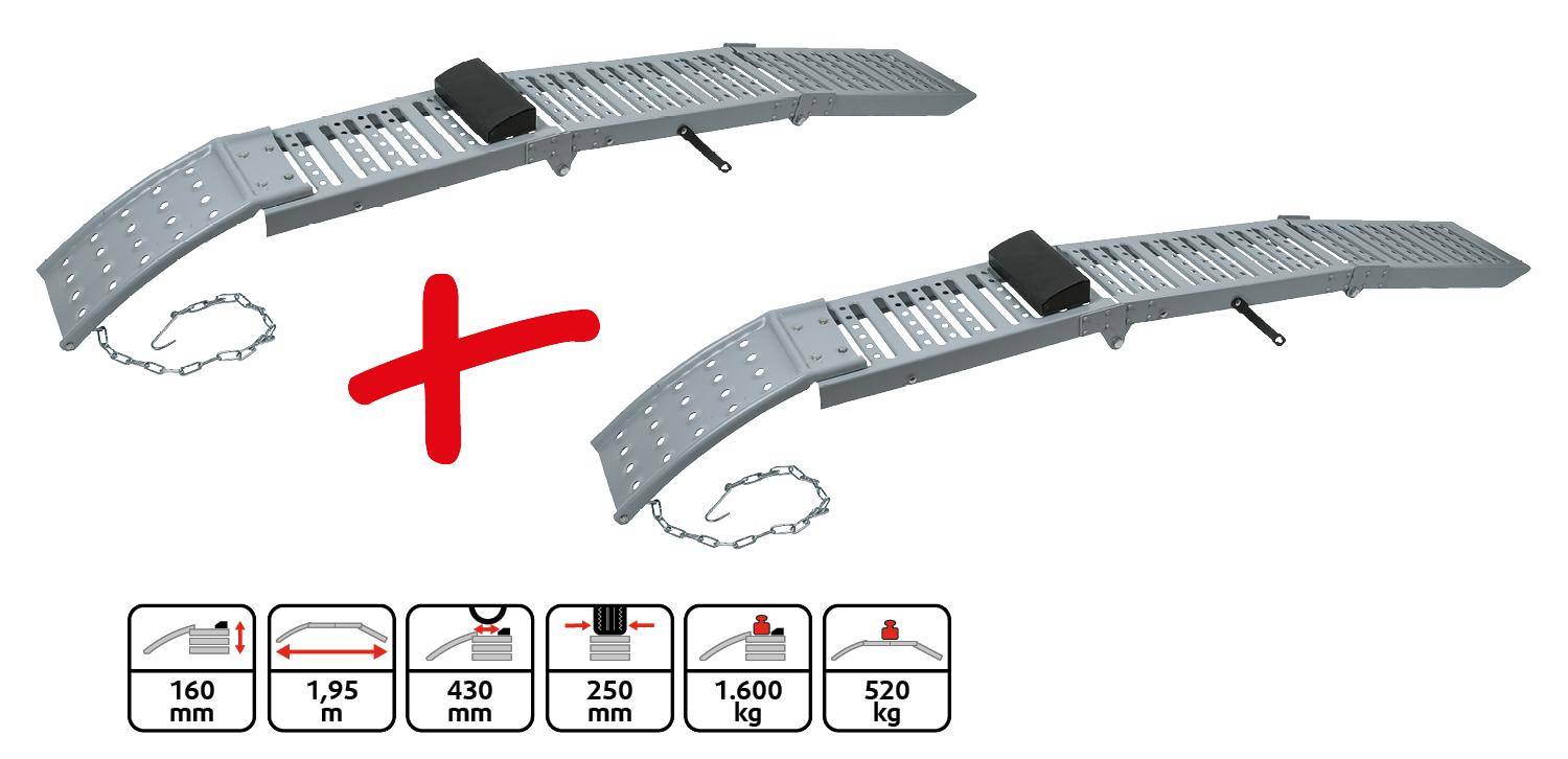 KS TOOLS Klappbare Auffahrrampe, paarweise
