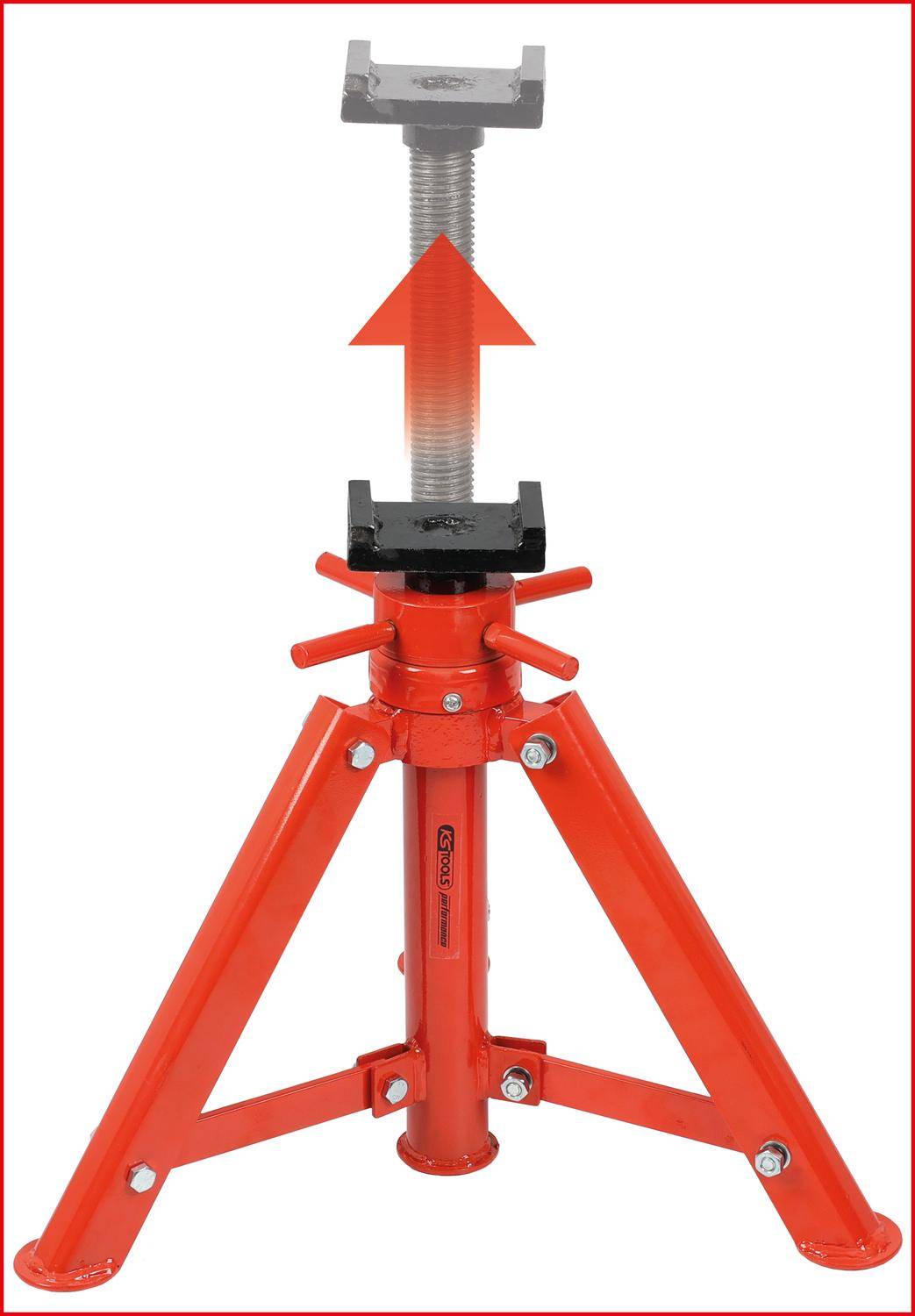 KS TOOLS performance Stahl-Spindel-Unterstellbock, 12t, 456-710mm