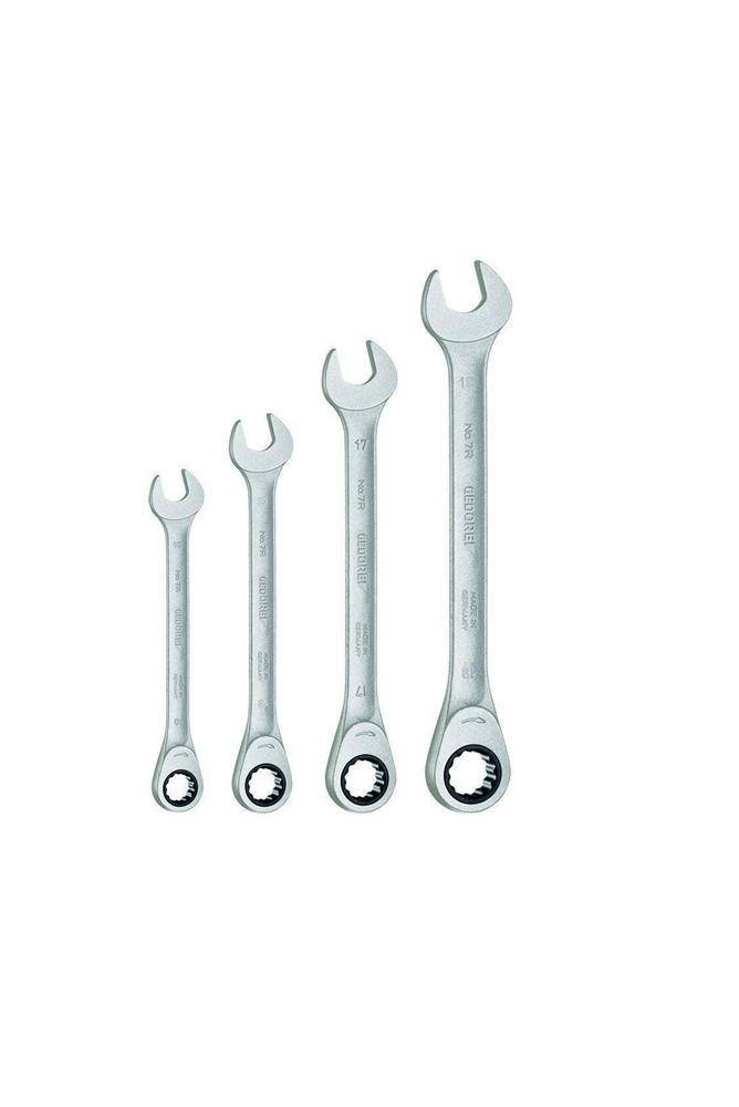 GEDORE Knarrenringmaulschlüsselsatz 4 Schlüsselweiten 10-19 mm gerade