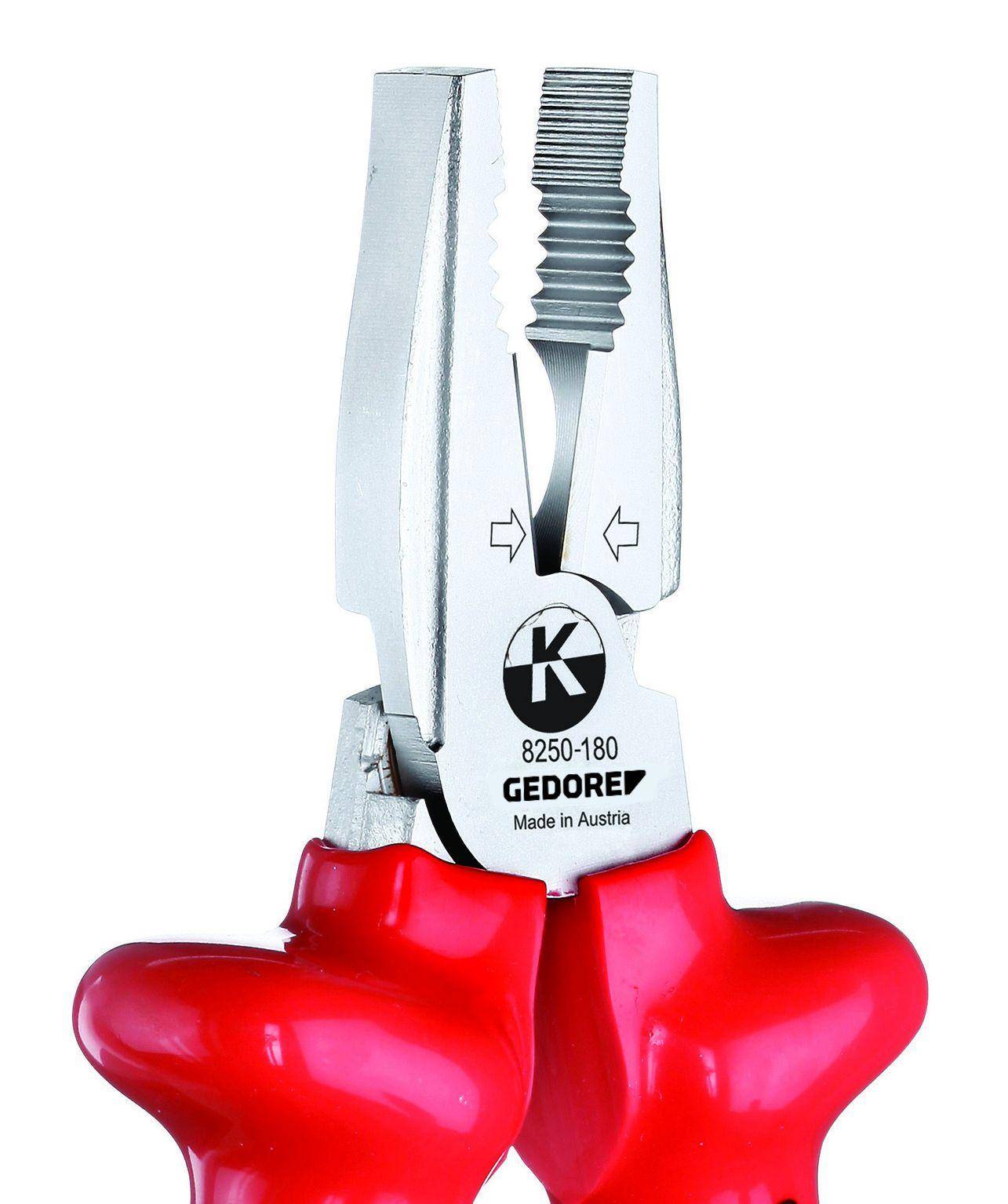 GEDORE VDE 8250-160 VDE-Kraft-Kombinationszange mit Tauchisolierung