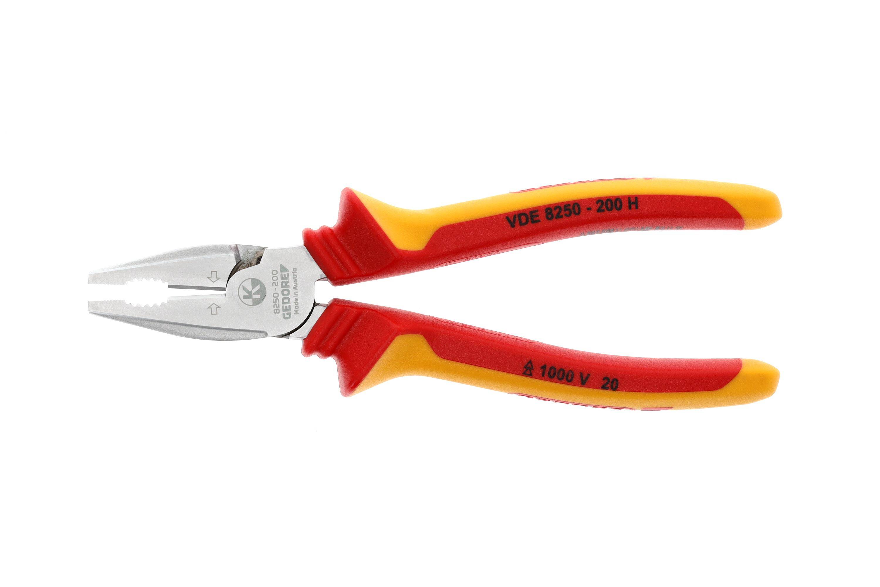 GEDORE VDE 8250-200 H VDE-Kraft-Kombinationszange mit Hllenisolierung