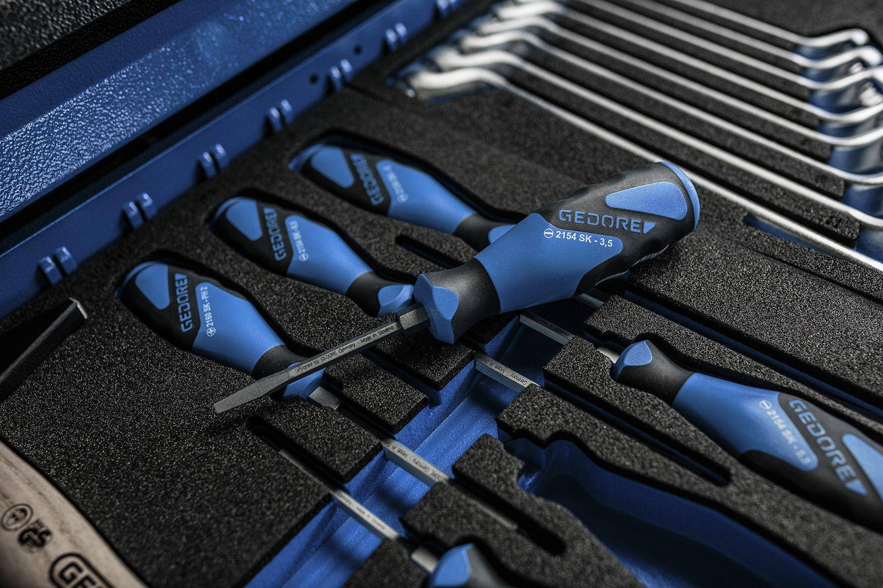 GEDORE 2154SK 3,5 3K-Schraubendreher mit Schlagkappe Schlitz 3,5 mm