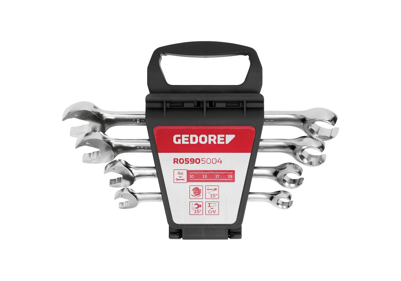 Gedore R05905004 Ringratschenmaulschlüssel offen 10-19 mm 4-teilig
