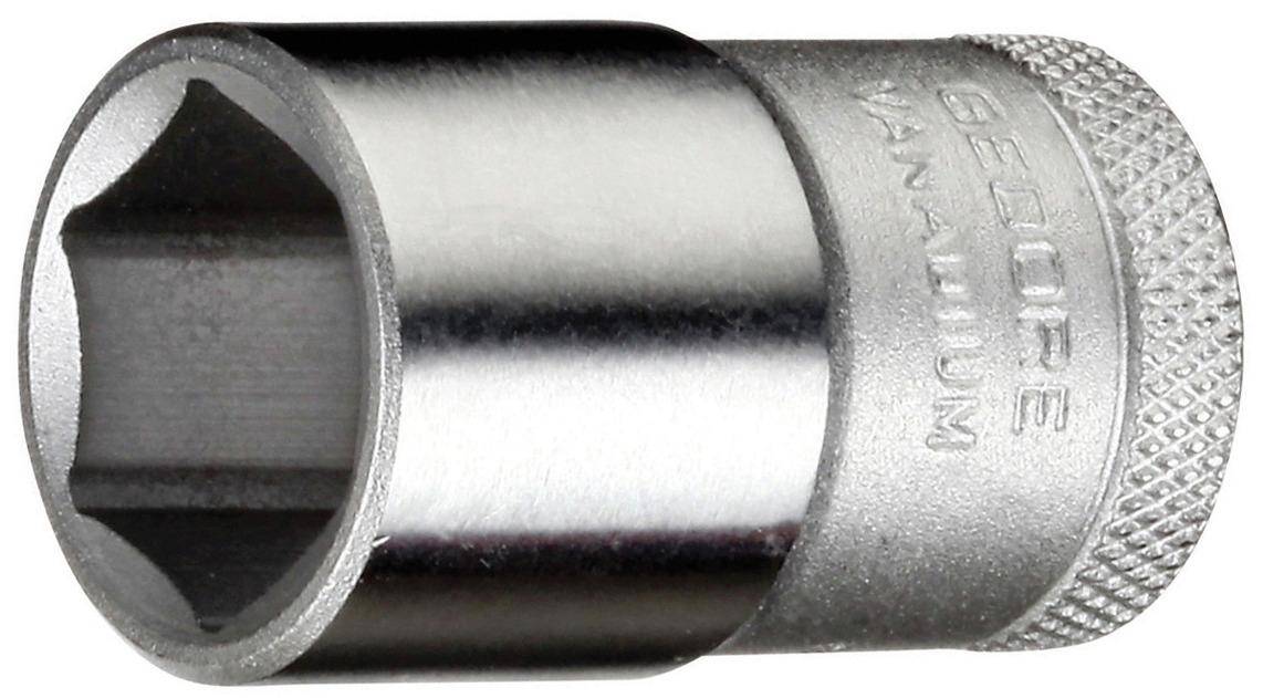 Nahaufnahme eines metallischen Werkzeugs, das eine glänzende, zylindrische Form mit dem Wort 