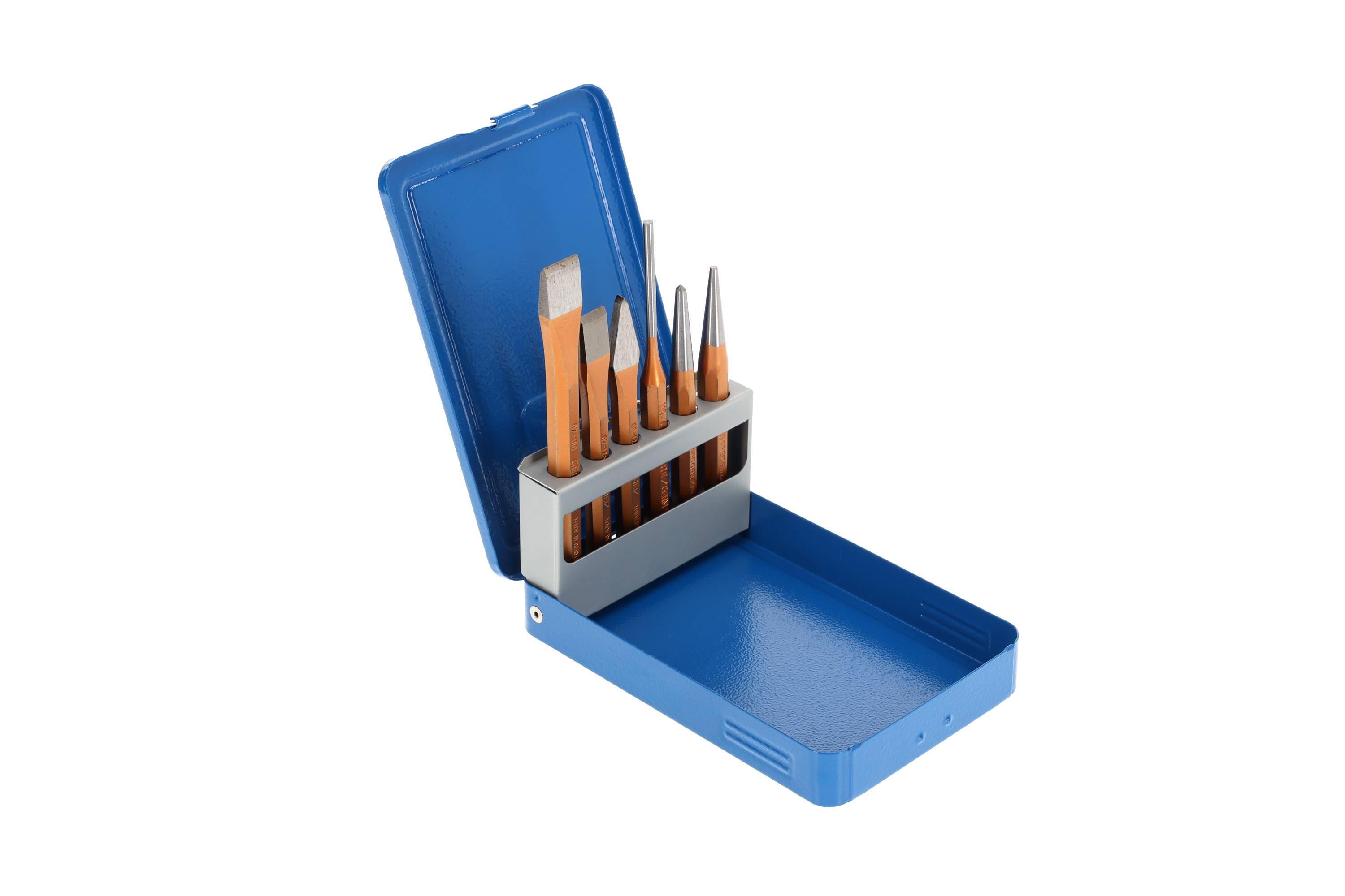 GEDORE Werkzeugsatz, Set 6-teilig, gefüllt, in Metallkassette, Meißel, Körner, Treiber, Werkzeug 106