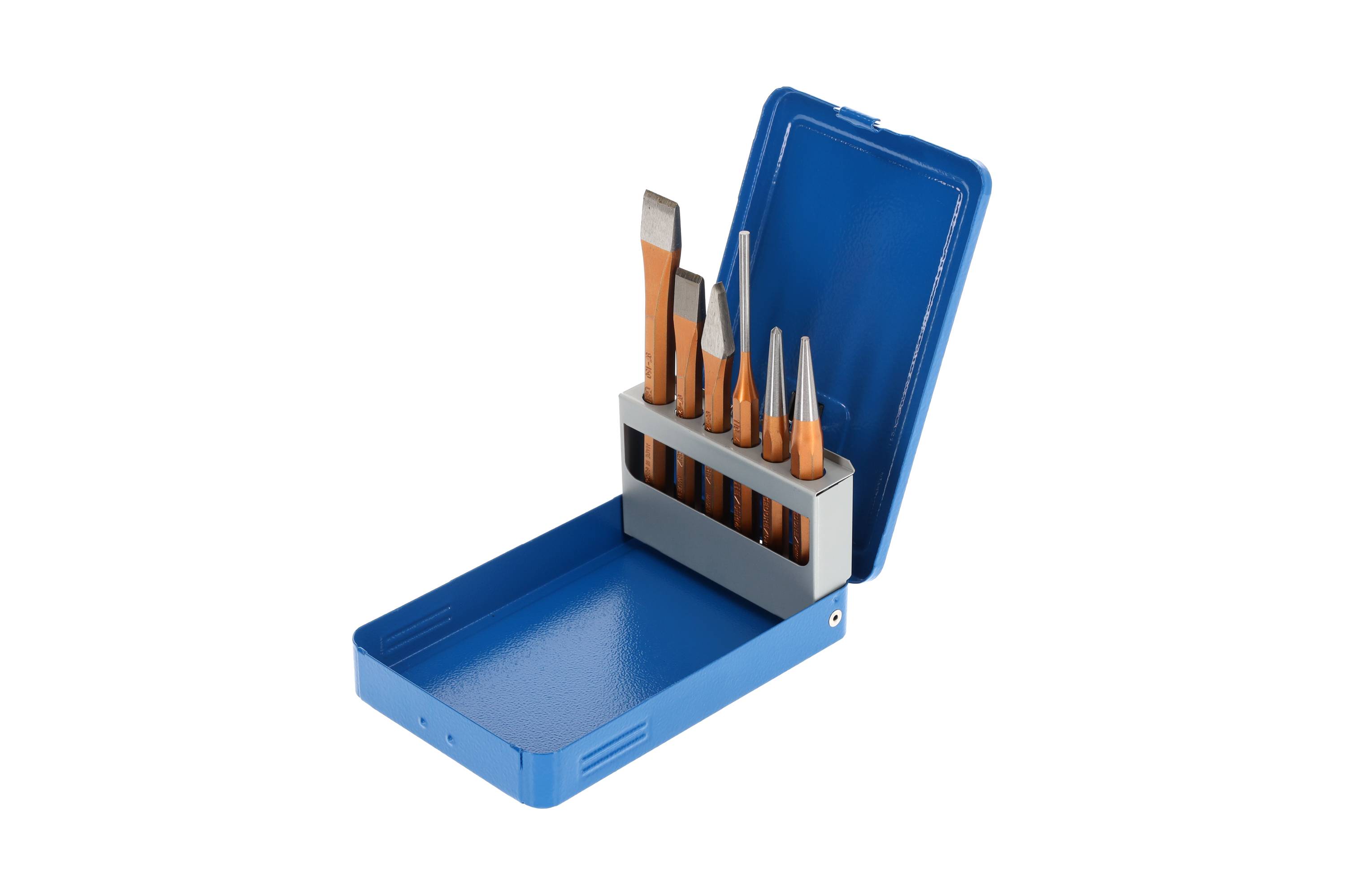 GEDORE Werkzeugsatz, Set 6-teilig, gefüllt, in Metallkassette, Meißel, Körner, Treiber, Werkzeug 106