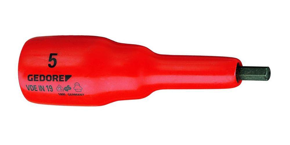 GEDORE VDE IN 19 6 VDE-Schraubendrehereinsatz 1/2" Innen-6-kant 6 mm