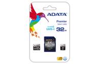ADATA Premier microSD-Speicherkarte Verpackung mit einer 32GB UHS-I Karte und einer farbenfrohen Kolibri-Grafik.