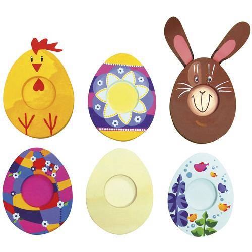 EDUPLAY 800-198 Teelichthalter Oster Ei zum selbst bemalen, natur (3 Stück)
