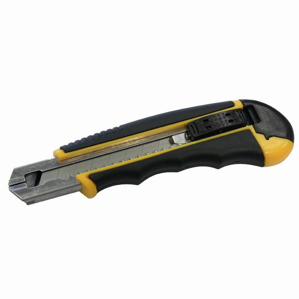 Ironside 127-007 Cuttermesser 18mm+Magazin mit 6Klingen 2Komp-Griff, schwarz/gelb/grau