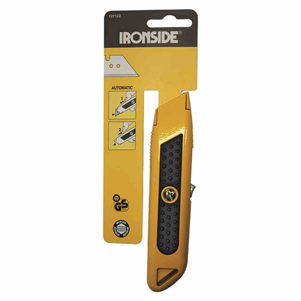 Ironside 127-122 Teppichmesser Automatic Metall mit Trapezkl., schwarz/gelb/grau