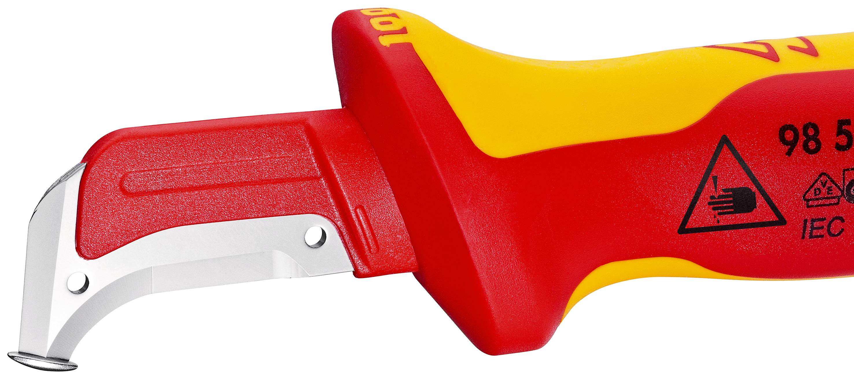 KNIPEX 98 55 SB Abmantelungsmesser mit Gleitschuh isolierender Mehrkomponenten-Griff