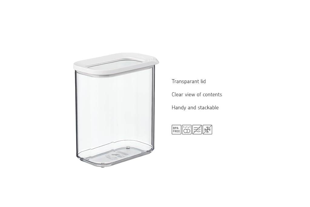 Mepal | Lebensmittelbehälter Rechteckige Modula | Transparente Vorratsbox mit Deckel | Küchenorganizer &amp; Aufbewahrungsbox aus Kunststoff | Stapelbar