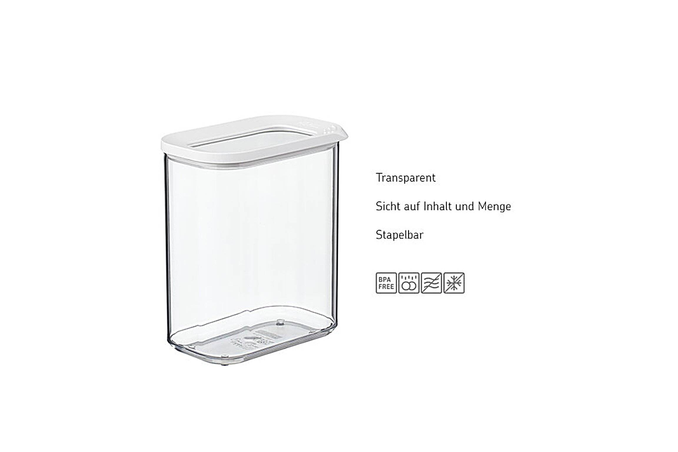 Mepal | Modula Vorratsdose | 425 ml | transparent/weiß | langlebiger Kunststoff | ideal zur Aufbewahrung von Lebensmitteln | praktisches