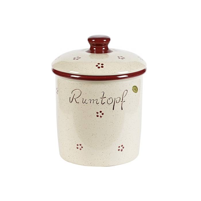 Nik. Schmitt & Sohn 18513 Rumtopf "Rubin", handbemalt, 3l, weiß/rot