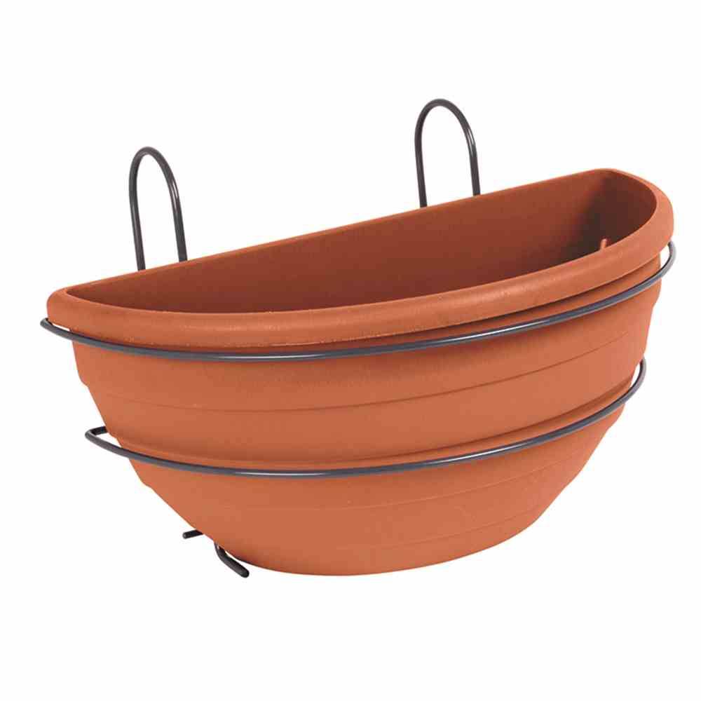 Jardifer 330-043 Halbschale + Haken zum Einhängen 35cm, terracotta
