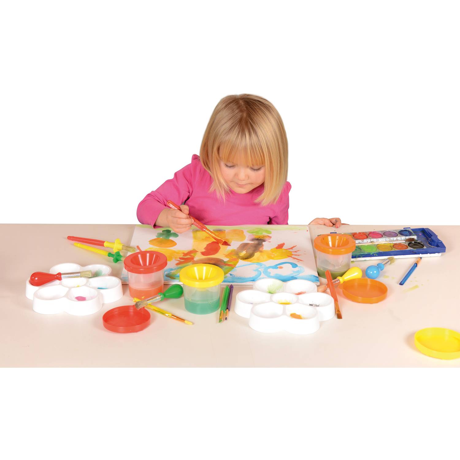 EDUPLAY 240001 Pinselbecher mit Auslaufschutz, 150 ml (Farbe zufällig, 1 Stück)